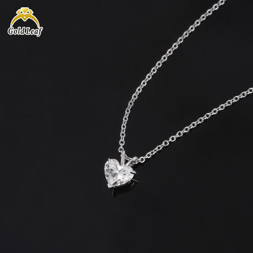 【GOLDLEAF】エターナル・ハート ラボグロウンダイヤモンド ネックレス (1.09ct / Dカラー / IGI鑑定書付) 14Kホワイトゴールド